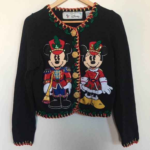 Michael Simon Sweaters - Rare Vintage Michael Simon Disney Christmas Sweater Cardigan